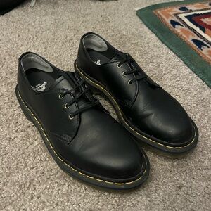 Dr. Martens Black Leather Men's Shoes